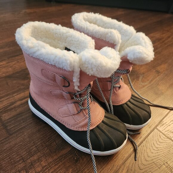 Girls size 1 winter snow boots pink cat &jack - Picture 1 of 4